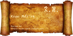 Knar Márk névjegykártya
